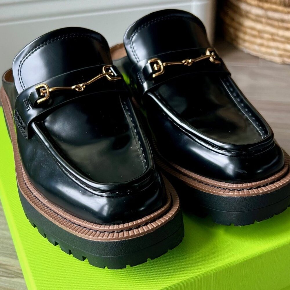 SAM EDELMAN Lennon Slip On Lug Mule Loafer - Black size 8